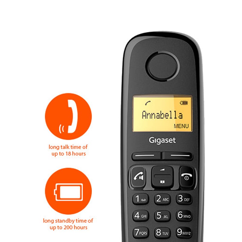 Gigaset-A270 Uzun Konuşma Süresi ve Güvenilir Pil Ömrü