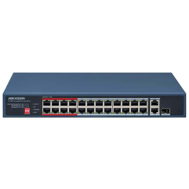 Hikvision DS-3E0326P-E/M 24 Port 10/100 Mbps PoE+ Switch