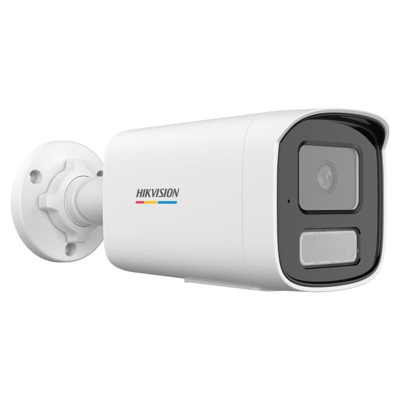 Hikvision DS-2CD1T27G2H-LIUF IP kamerası, beyaz renkli, dış mekan kullanımı için tasarlandı.