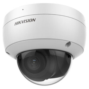 Hikvision DS-2CD2183G2-IU IP kamera, dome tipi, 8 MP çözünürlük, siyah lens.